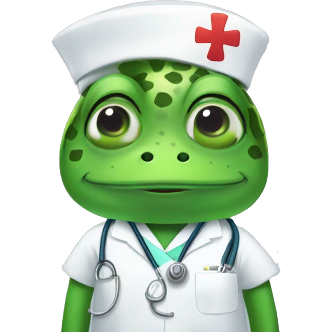 Frog dressed as a nurse emoji