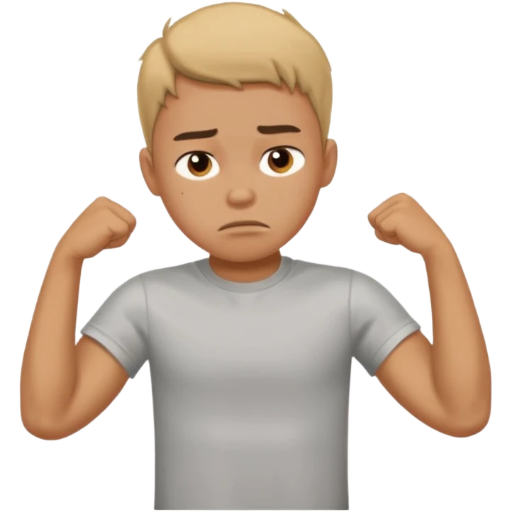 dolore muscolare di un ragazzo con la maglietta emoji