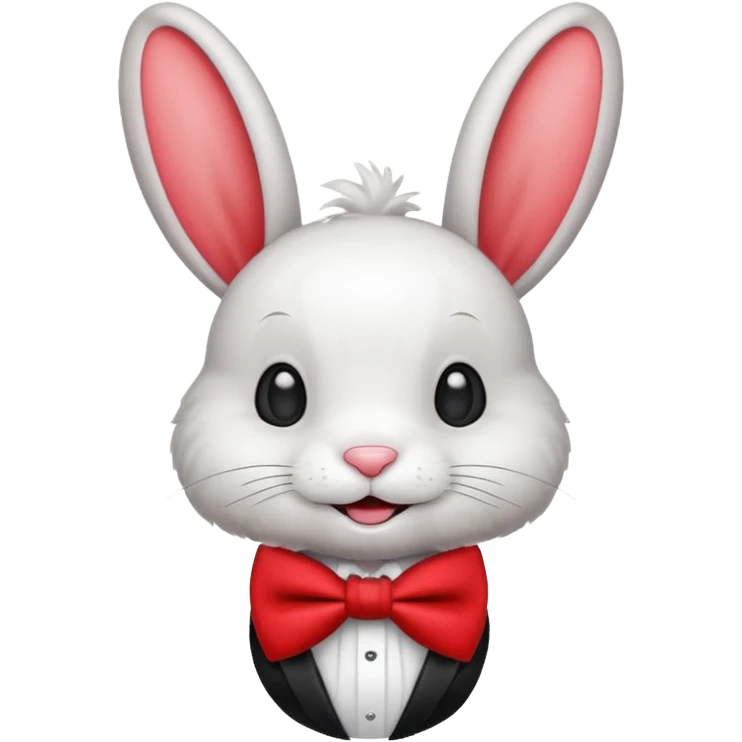 Cartoon rabbit with oversized bow tie emoji