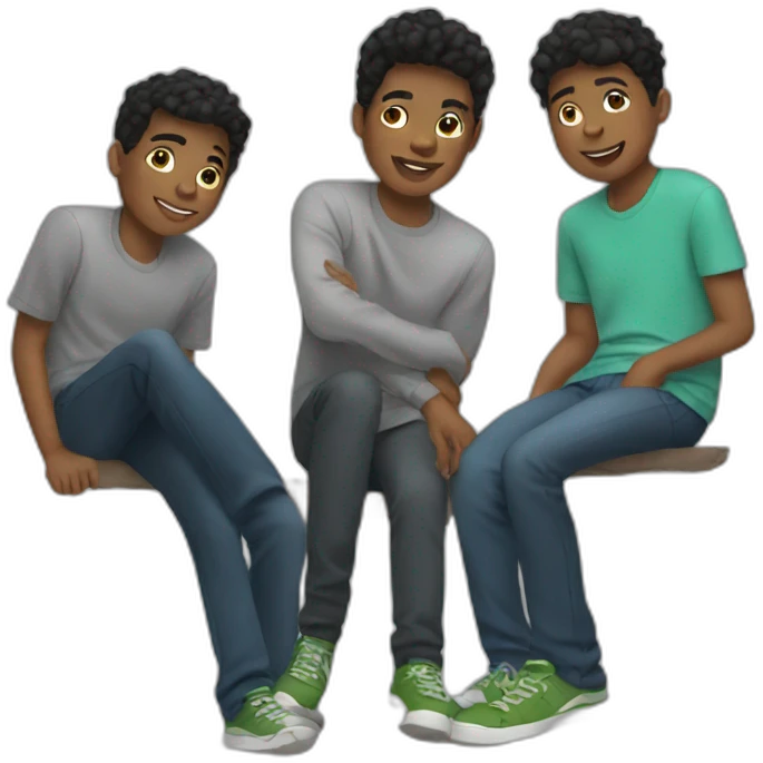 Three teen boys emoji