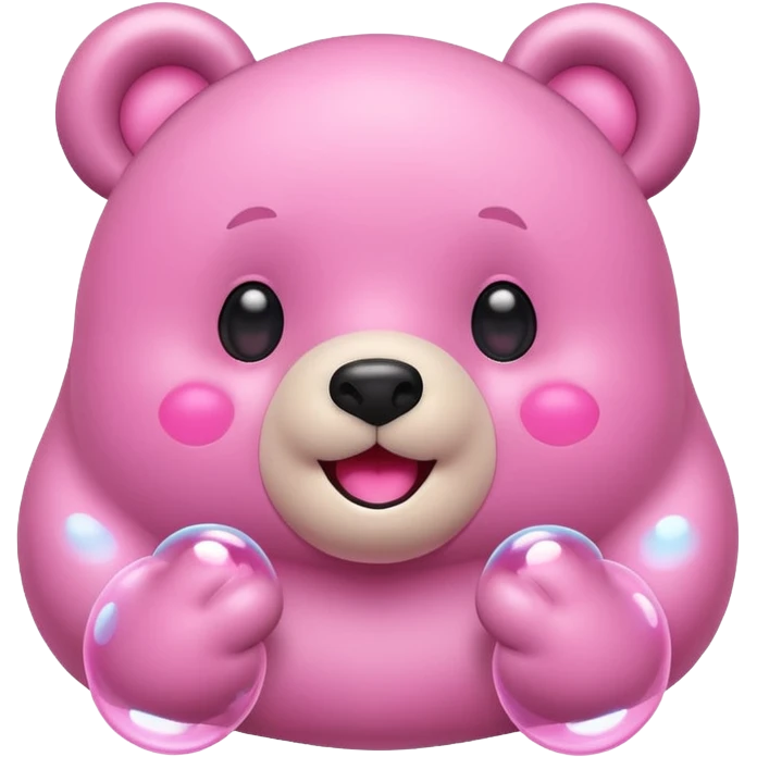 Kawaii bubble bear with heart eyes emoji