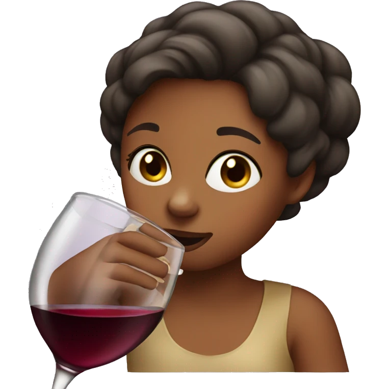 Girl drinking wine emoji
