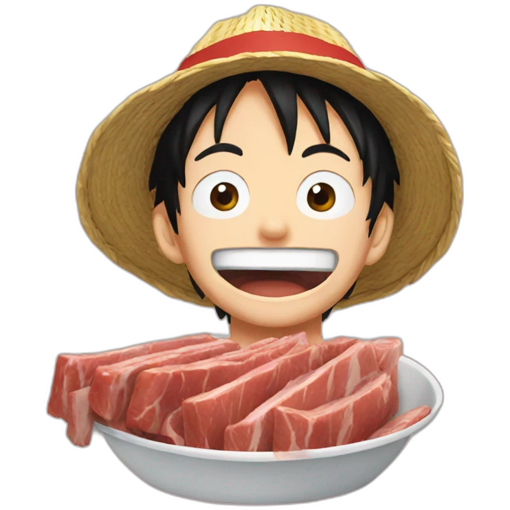 Luffy eat meat emoji