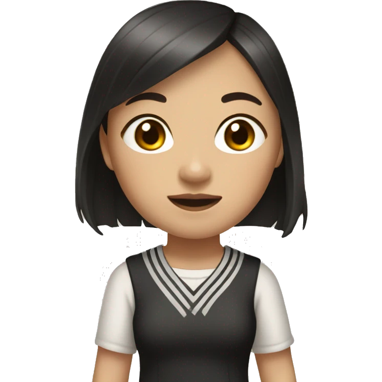 mixed asian wednesday adams with light brown hair and on skateboard emoji