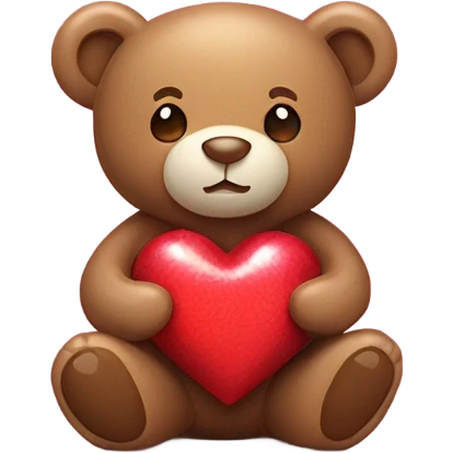 Teddie bear holding heart chocolates emoji