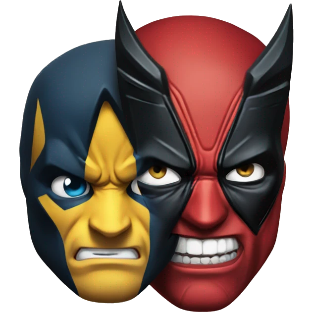 Wolverine and deadpool head emoji