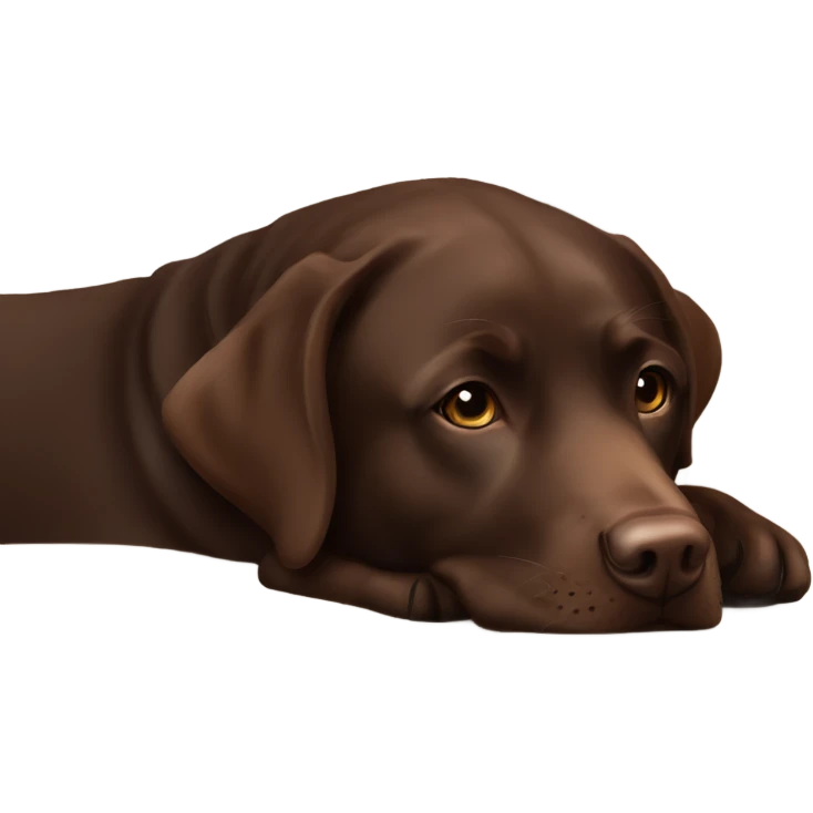 Chocolate Brown Labrador resting indoors peacefully emoji