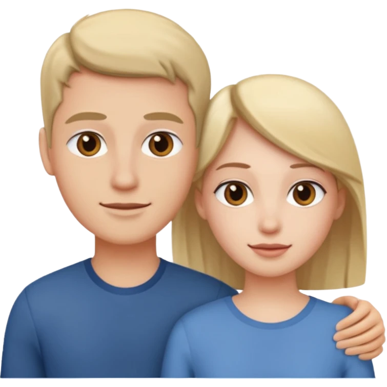 two people chatting, upper body, animated faces emoji