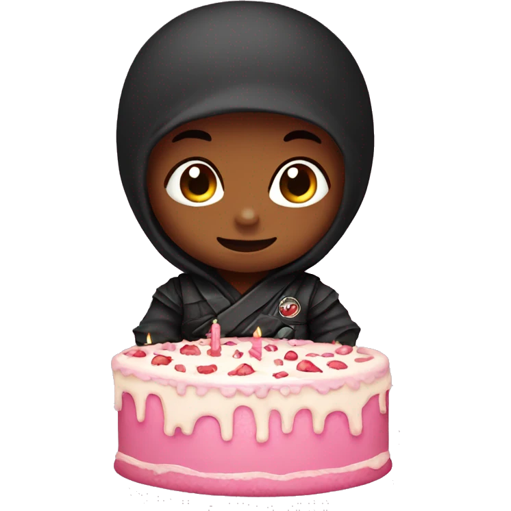 baby ninja with birthday cake  emoji
