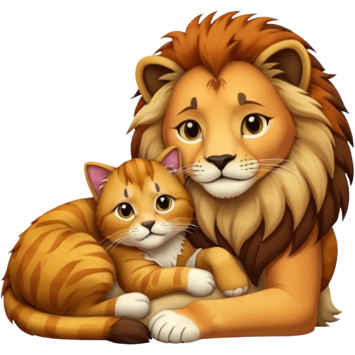 Gata mimando a leon emoji