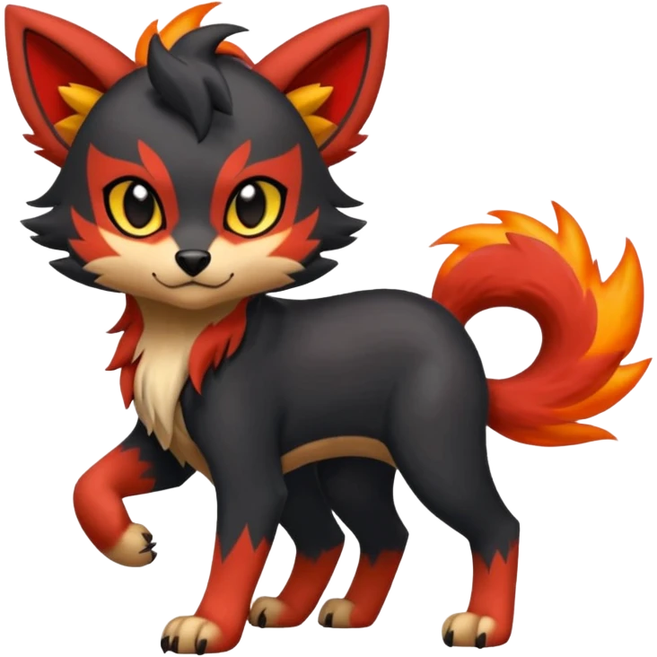 Zorua-Houndour-Litten-Fakémon-hybrid-creature (full body)  emoji
