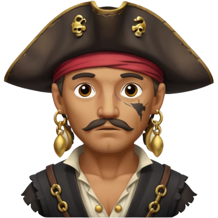 Belted pirate man with earring
 emoji