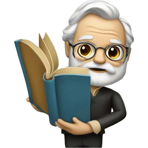 Victor Hugo holds a book in his hand emoji