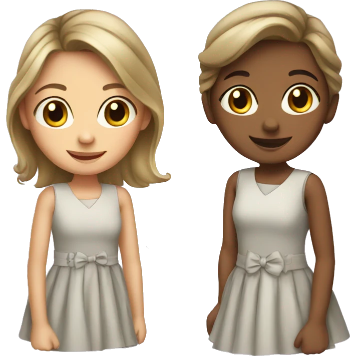 smiling girls in dresses emoji
