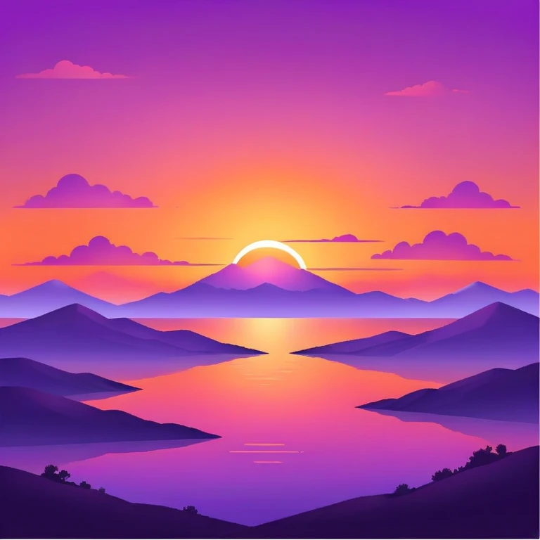Epic beautiful orange-purple sunset dusk dawn sunrise gradient colorful sky aesthetic scenery scene full image  emoji