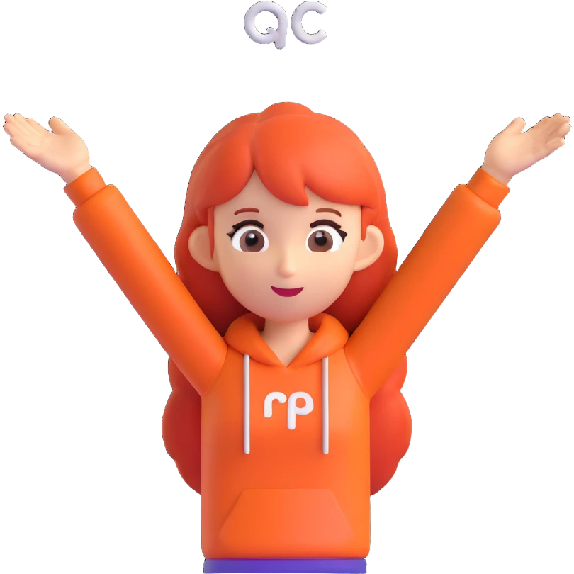 Replace the lamp above her head with the Figma logo, maintaining the same 3D cartoon style and transparent background. emoji