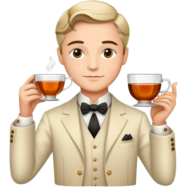 Чайный мастер поднимает пиалу с чаем как Гэтсби бокал emoji