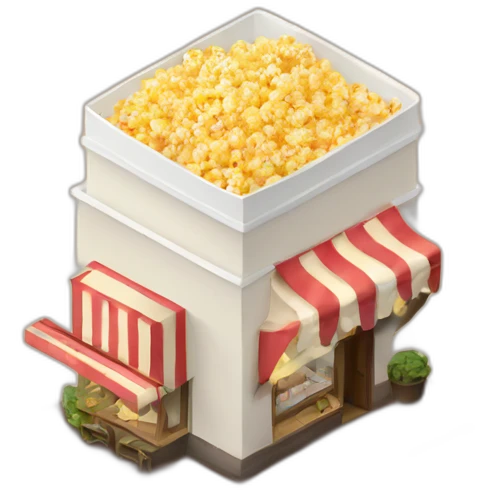 Popcorn paper cafe isometric emoji