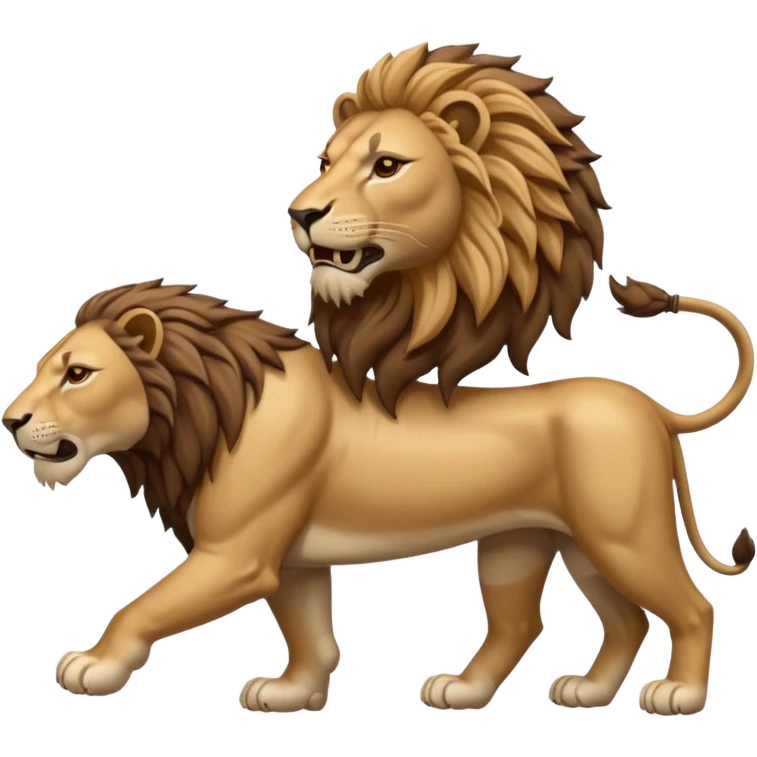 An emoji of a majestic lion from ancient Assyrian art, shown in a hunting scene. emoji