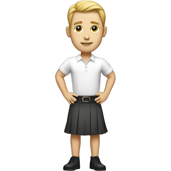 White guy in a skirt emoji