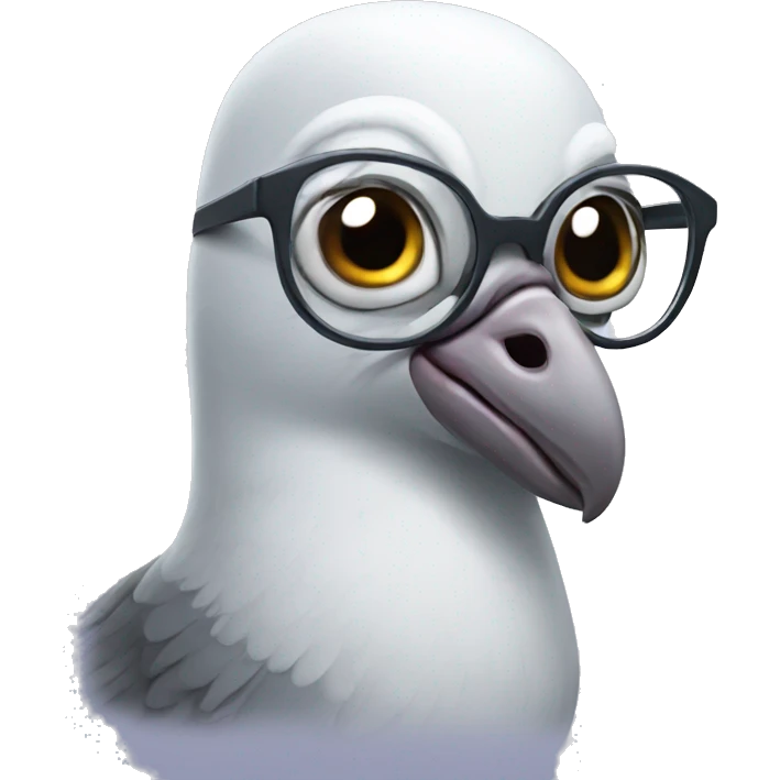 Pigeon wearing glasses emoji