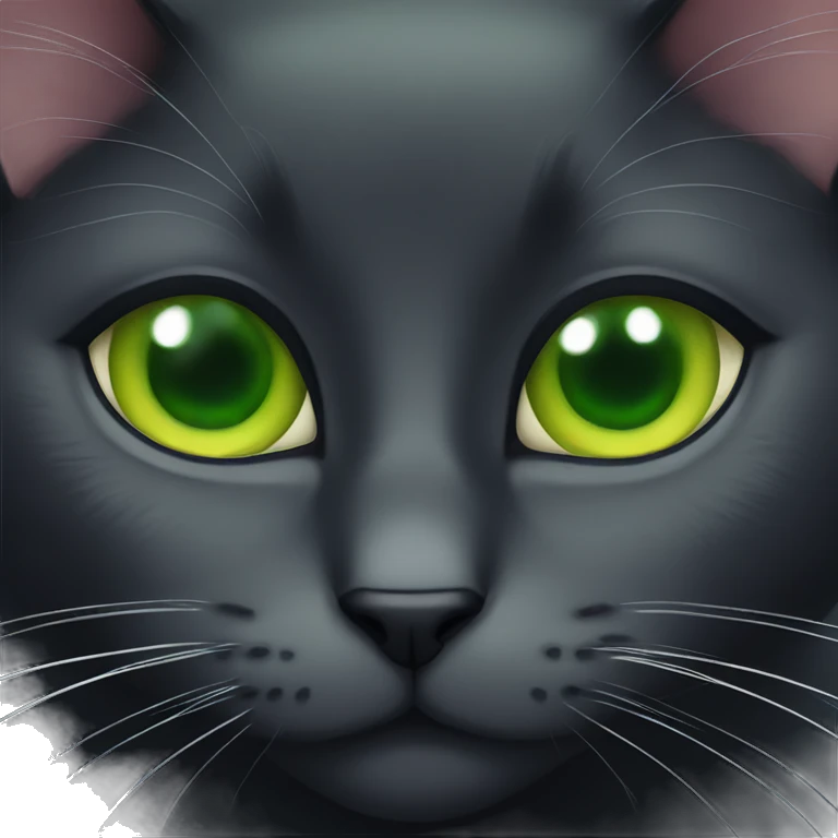 Black cat green eyes emoji
