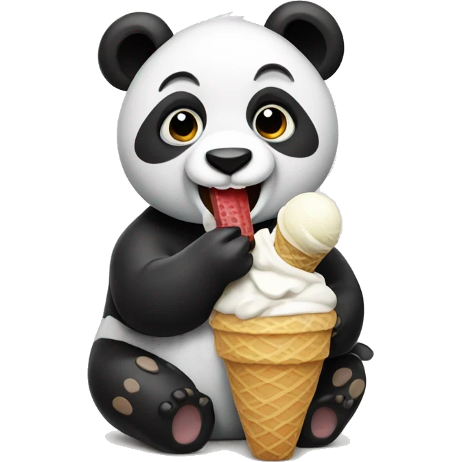 Panda eating ice cream emoji