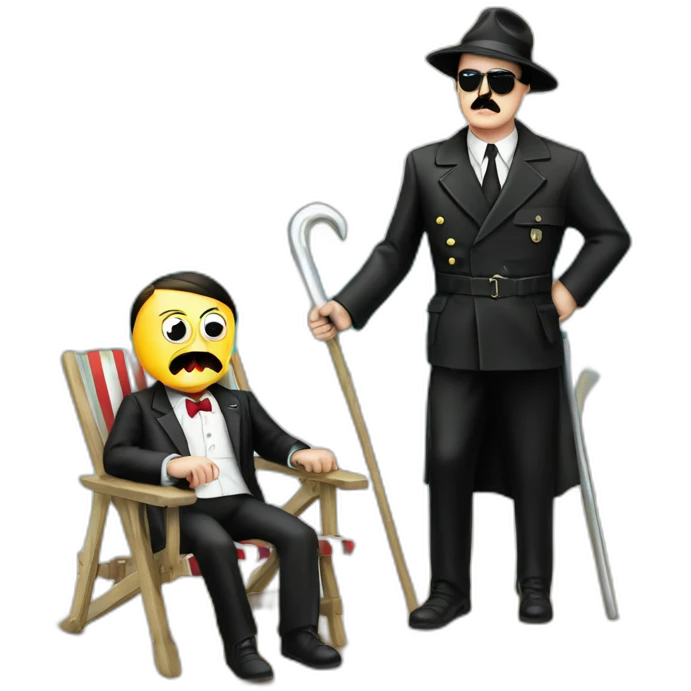 Adolf Hitler on holiday with the grim reaper sunny beach emoji