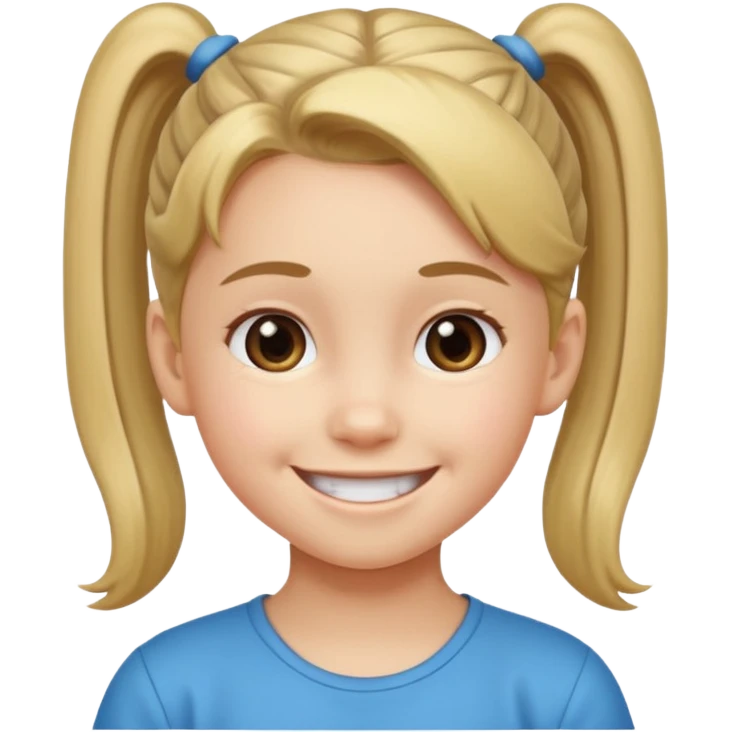child with pony tail emoji