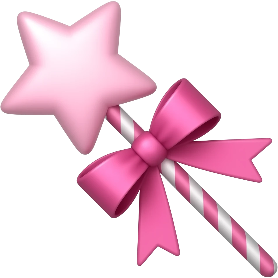 Pink Ribboned pink magic wand emoji