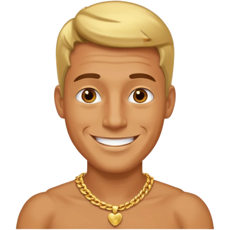 a rockstar man wearing necklace emoji