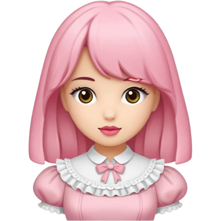 Fiyonklu ve pembe lolita fakat erkek giyisin emoji