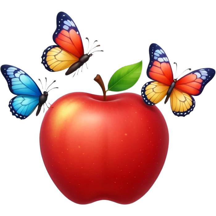 Apple and butterflies  emoji