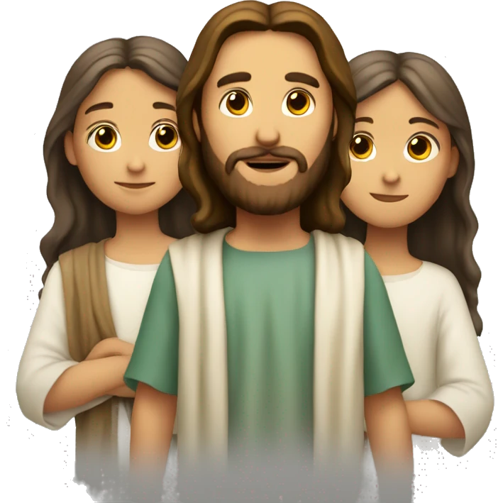 Jesus with 2 Boy and a Girl emoji