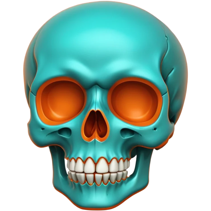 teal and orange skull emoji