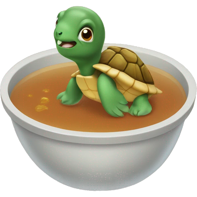 turtle swimming in soup emoji