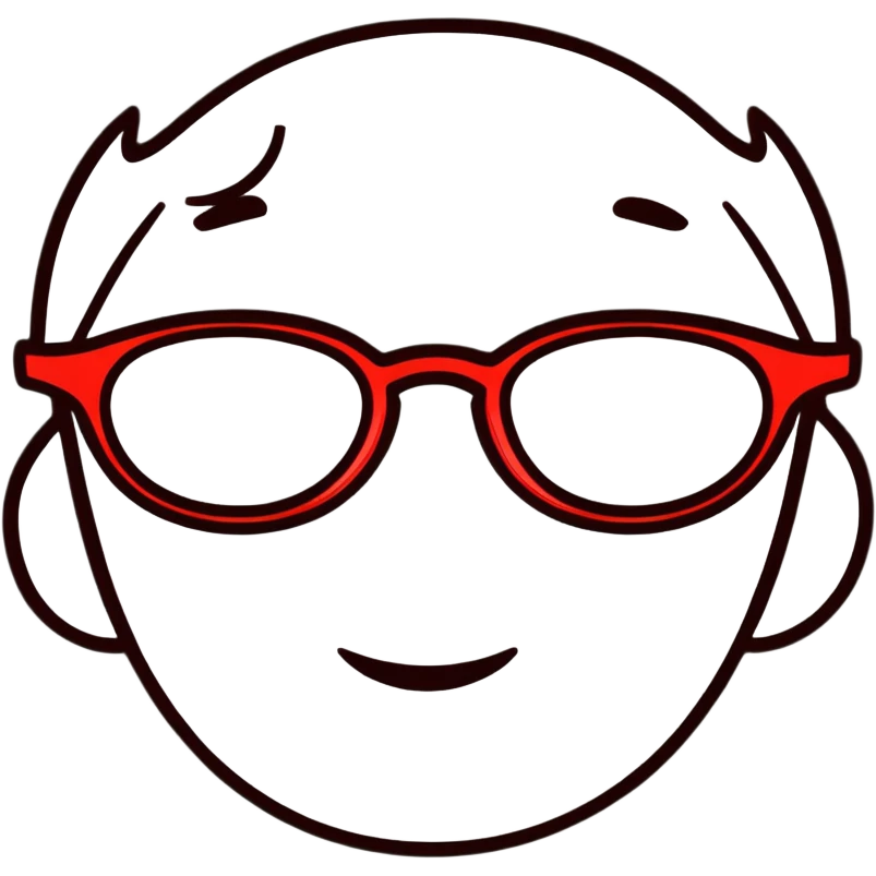 face with red glasses emoji