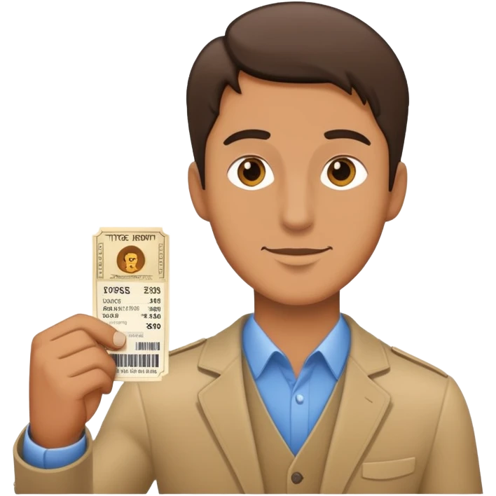 man with ticket in hand emoji