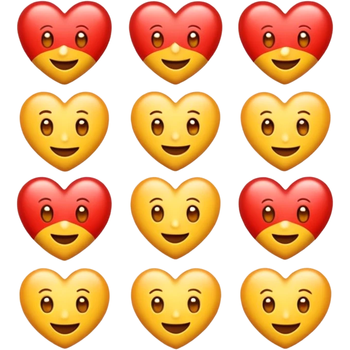Emojis de sonrisa derretida con ojos de corazón emoji