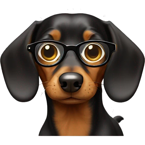 Dachsund wearing glasses emoji
