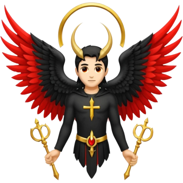 holy saint emblem with black wings lucifer emoji