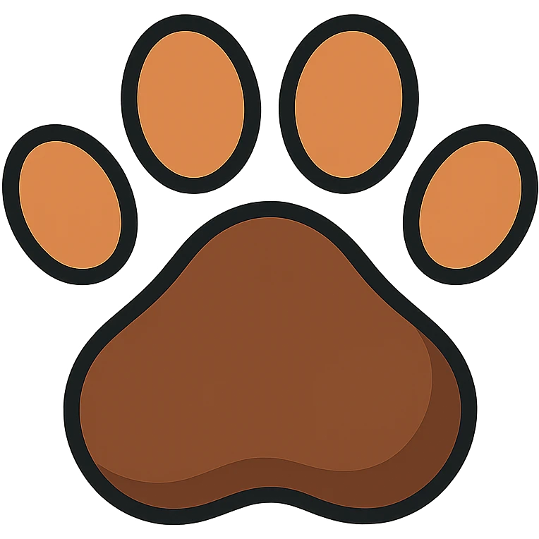 brown puppy paw print with shading emoji