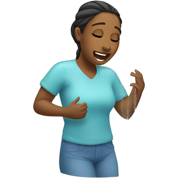 Girl sing in shower emoji