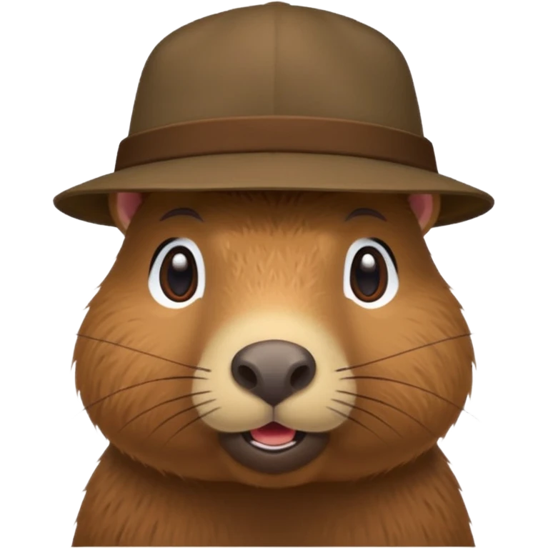 Capybara with a hat and cute emoji