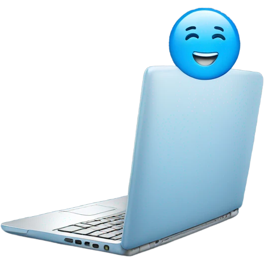 Laptop BLUE Very happy  emoji
