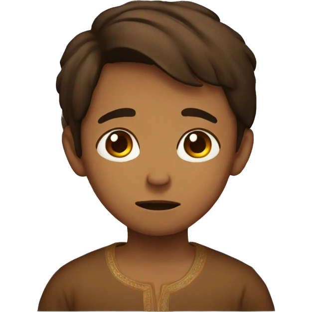 Crying brown boy, wearing a Kurta emoji