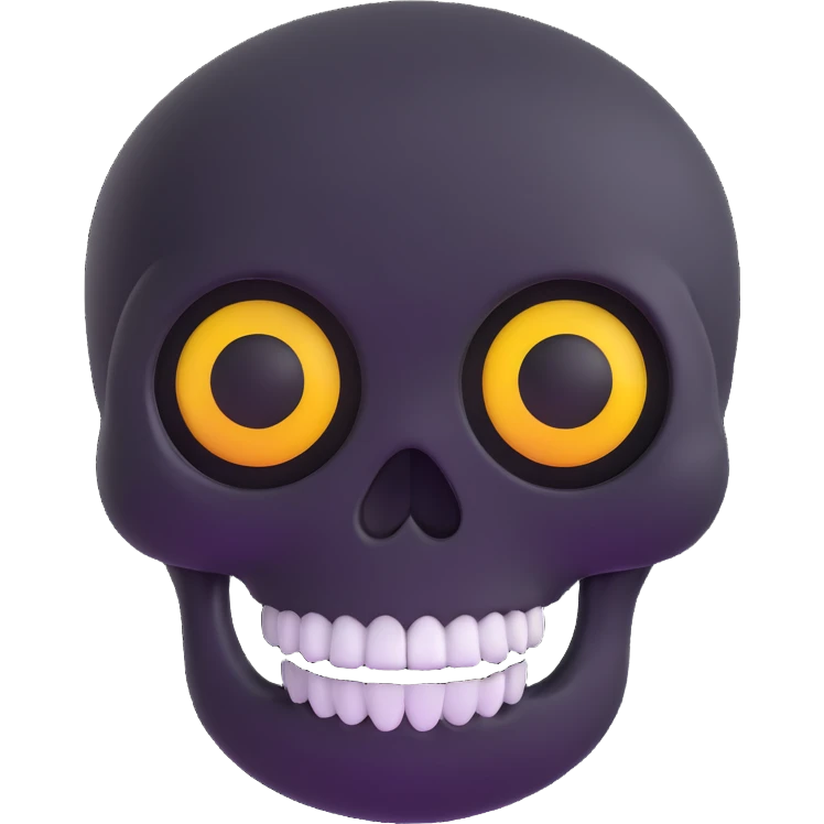 happy emoji face with skull-shaped eyes emoji
