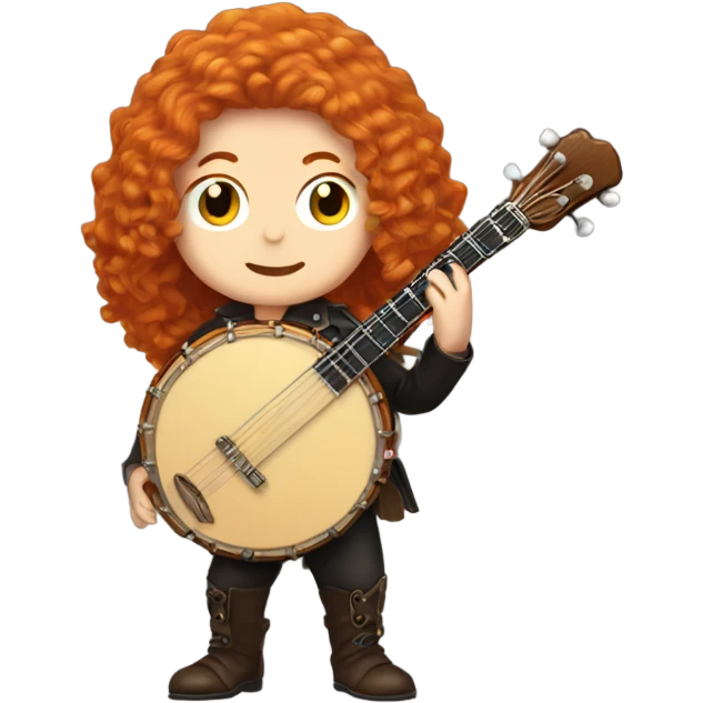 Vivaldi ginger wig chibi standing banjo  emoji