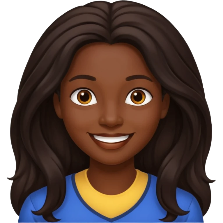 Yetide Badaki with dark brown long hair  emoji