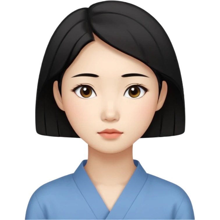 Korean woman, East Asian features, female human avatar,
soft thoughtful expression, calm mood, sensitive personality,
natural black hair, simple hairstyle,
neutral face, minimal makeup,
professional, clean, minimal style,
no cartoon, no fantasy, no costume emoji